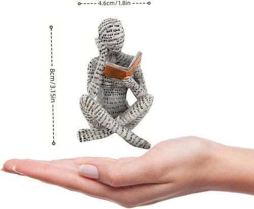 Chic Resin Reading Statue Decor